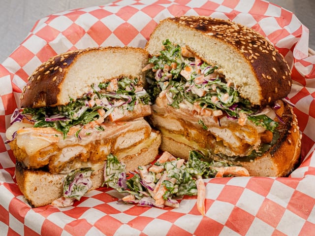 Dervo's Special Fried Chicken Sandwich.
